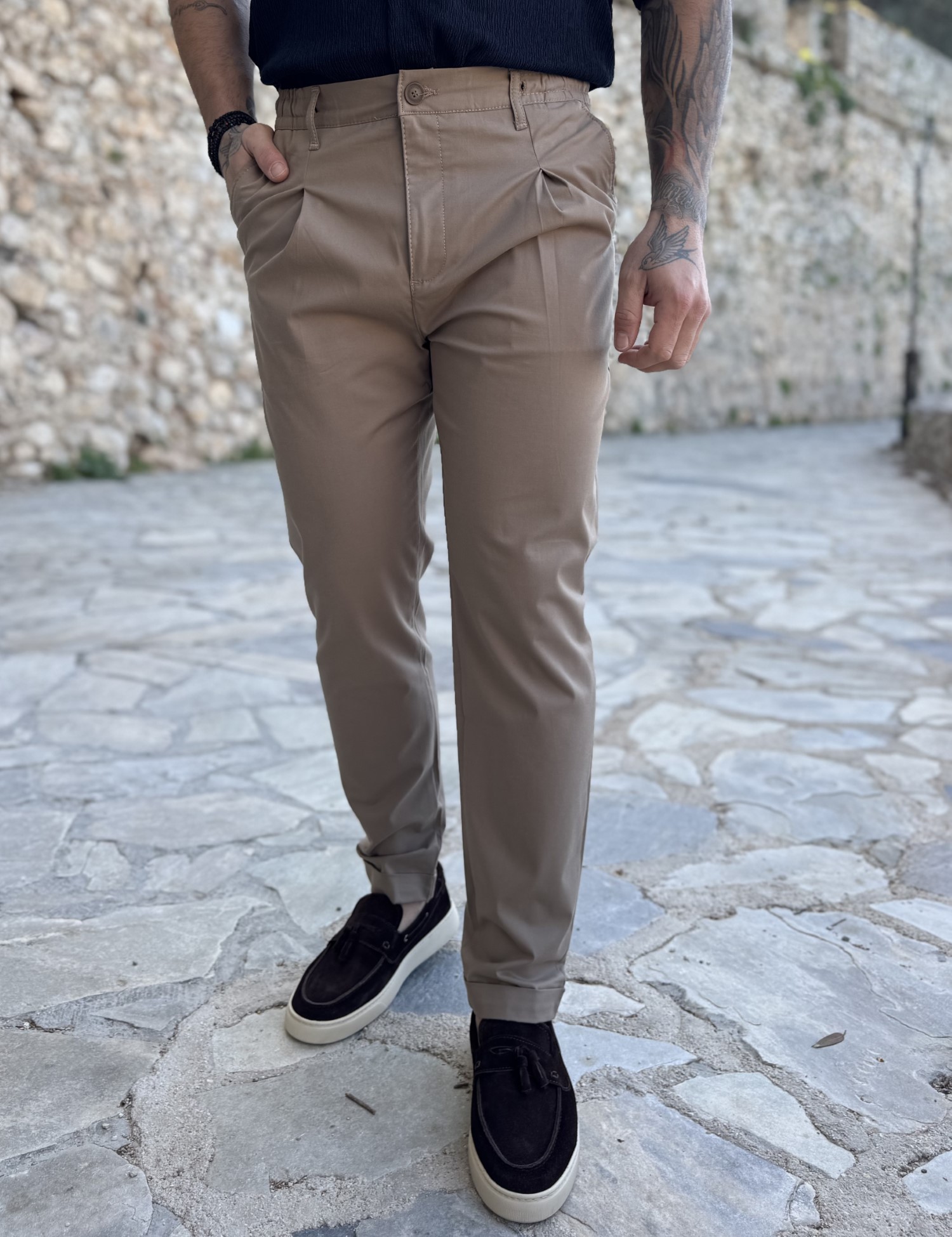 Ανδρικό πούρο υφασμάτινο παντελόνι με πιέτες JR2622P